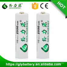 La batterie rechargeable de Ni-mh 1.2V AA 2550mah de Geilienergy de prix d&#39;usine a fabriqué en Chine